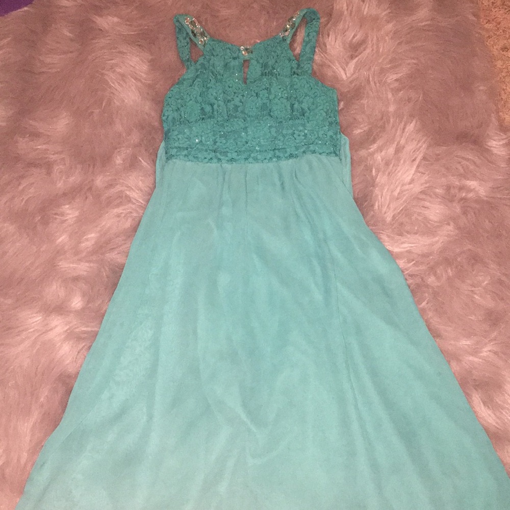long blue dress